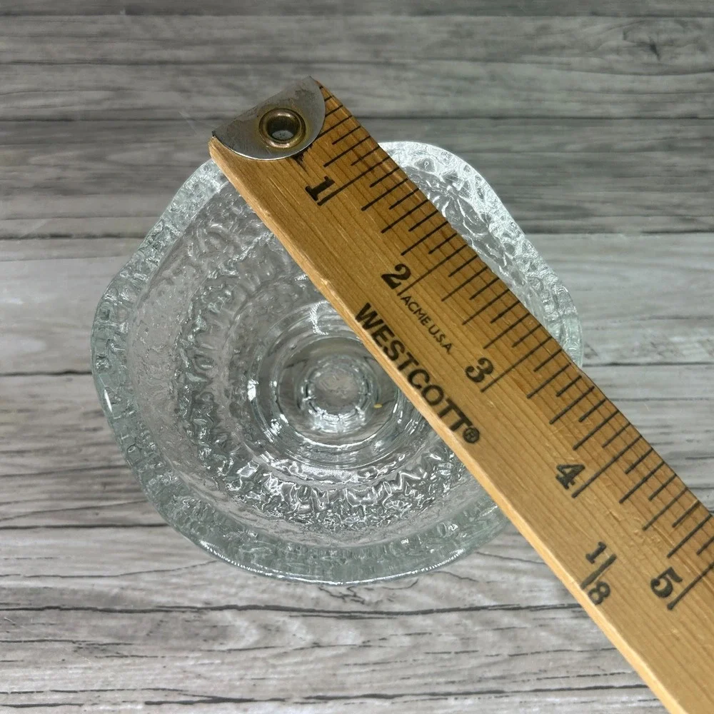 Vintage Anchor Hocking‎ Stax Peddle Glass Candle Holder Pillar Fairy Clear